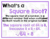 Math Terms & Definitions - Colorful Math Poster - SQUARE ROOT