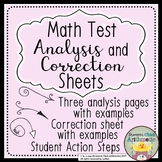Math Test Analysis and Correction Sheets