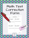 Math Test Correction Form