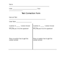 Math Test Correction Form