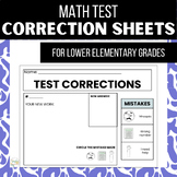 Math Test Correction Template - Lower Elementary / Primary