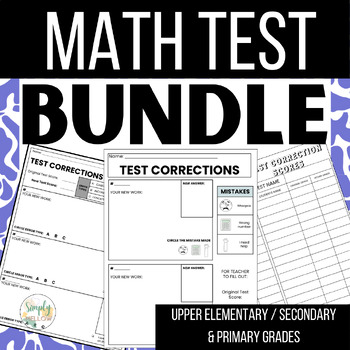 Preview of Math Test Corrections BUNDLE - Elementary & Secondary