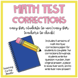 Math Test Corrections Form