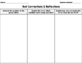 Math Test Corrections and Reflections, and Extensions!
