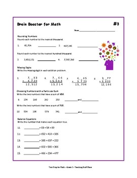 math test prep grade 5 worksheets digital bonus tpt