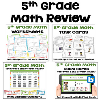 Math Test Prep BUNDLE 5th Grade Math Review by Sheila Cantonwine