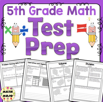 Preview of 5th Grade Math Test Prep All Standards Bundle