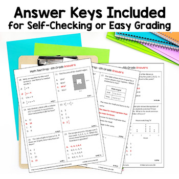 Math Test Prep 6th Grade Review Worksheets by Sheila ...