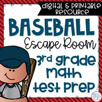 Preview of Math Test Prep Escape Room Third Grade - Digital and Printable