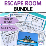 Fifth Grade Math Review and Test Prep Escape Rooms BUNDLE