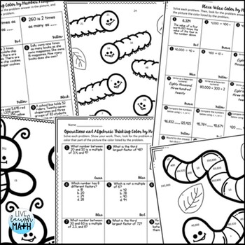 4th Grade Math Review: Coloring Activities for Test Prep ...