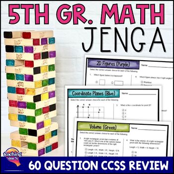 5th Grade MATH Jenga Review Game FSA AIR Decimals Fractions+ | Test Prep