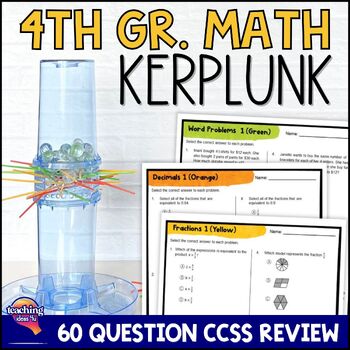 Preview of 4th Grade MATH Test Prep Review Game: Fractions, Decimals, & Word Problems