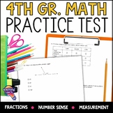 4th Grade MATH Practice Test Multiplication Fractions Geom