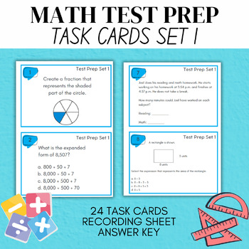 Preview of Math Test Prep Task Cards Set 1