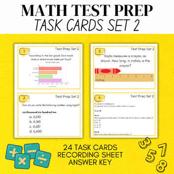 Preview of Math Test Prep Task Cards Set 2