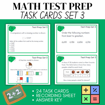 Preview of Math Test Prep Task Cards Set 3