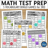 Math Test Prep Vocabulary Bingo Games 3rd Grade