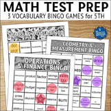 Math Test Prep Vocabulary Bingo Games 5th Grade
