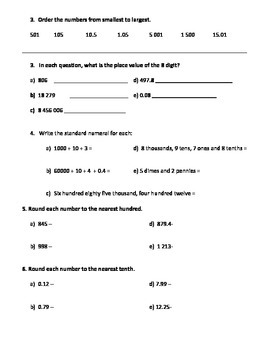 math test for the year 7 math units by sharing sharon tpt