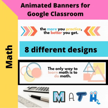 Math Themed Animated Banners For Google Classroom By Jayzee Tpt