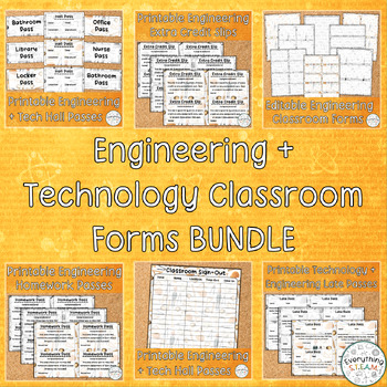 Preview of Engineering and Technology Classroom Forms BUNDLE | STEAM Classroom Forms Bundle