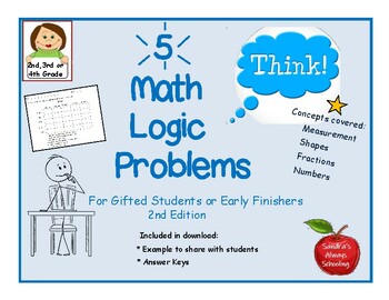 Preview of Math Themed Logic Problems for Gifted Students and Early Finishers