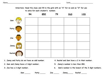 Math Themed Logic Puzzles for GT/ and Early Finishers - 2nd or 3rd Grade