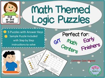 Preview of Math Themed Logic Puzzles for GT/ and Early Finishers - 2nd or 3rd Grade