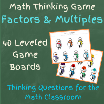 Preview of Math Thinking Game Factors and Multiples Winter - Interventions or Warm Ups