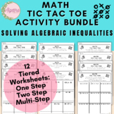 Math Tic Tac Toe Activity Bundle // Algebraic One, Two & Multi-Step Inequalities