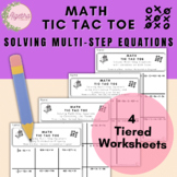 Math Tic Tac Toe Activity // Solving Algebraic Multi-Step 