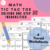 Math Tic Tac Toe Activity // Solving Algebraic One Step Inequalities