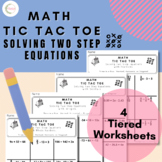 Math Tic Tac Toe Activity // Solving Algebraic Two Step Equations