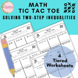 Math Tic Tac Toe Activity // Solving Algebraic Two Step Inequalities