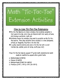 Math "Tic-Tac-Toe" Enrichment Activities Bundle