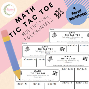 Preview of Math Tic Tac Toe // Multiplying Polynomials Activity