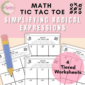 Preview of Math Tic Tac Toe // Simplifying Radical Expressions Activity