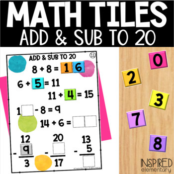 Preview of Math Tiles Addition and Subtraction to 20