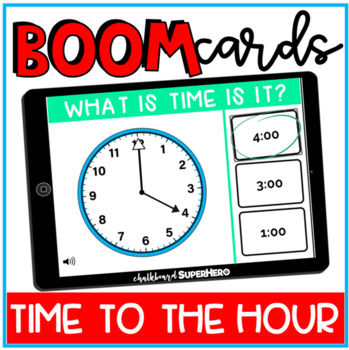 Preview of Math: Time to the Hour BOOM CARDS {distance learning}