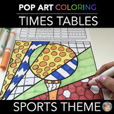 "Pop Art" Math Times Tables Coloring Sheets w/ Sports Themes