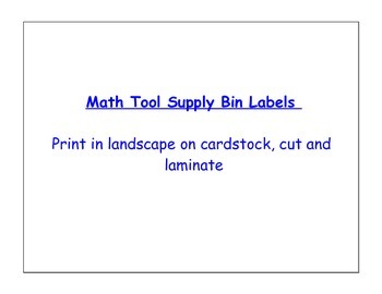 Preview of Math Tools Supply Bin Labels