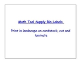 Math Tools Supply Bin Labels