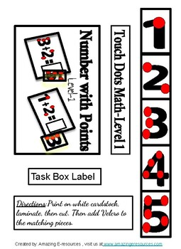 Preview of Addition Task Box(Sum up to 5) Touch Dots on Numbers