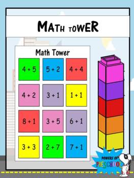 Preview of Math Tower (Addition Activity) *EDITABLE*
