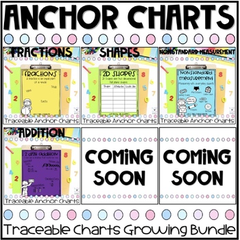 Preview of Math Traceable Anchor Charts Growing Bundle