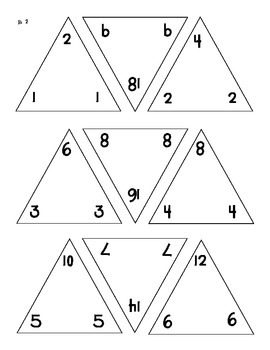 triangle math flash cards printable