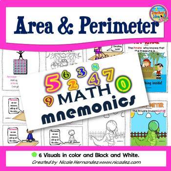 Math Mnemonics Area And Perimeter Posters Tpt