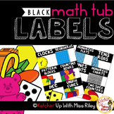 Math Tub/ Manipulative Labels- White Background with BLACK Banner