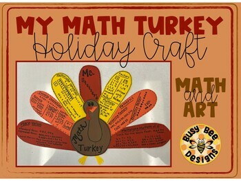 Preview of Math Turkey Holiday Craft - Upper Elementary